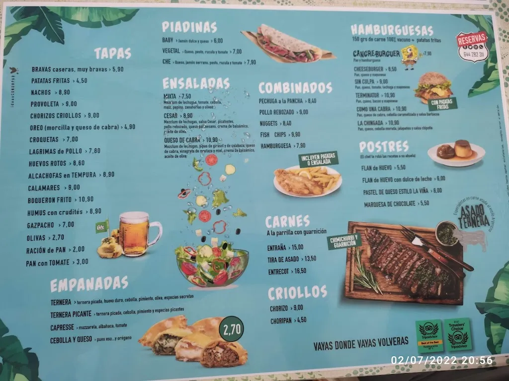 Menu_Chiringuito Che Charlie_Cubelles_image_1
