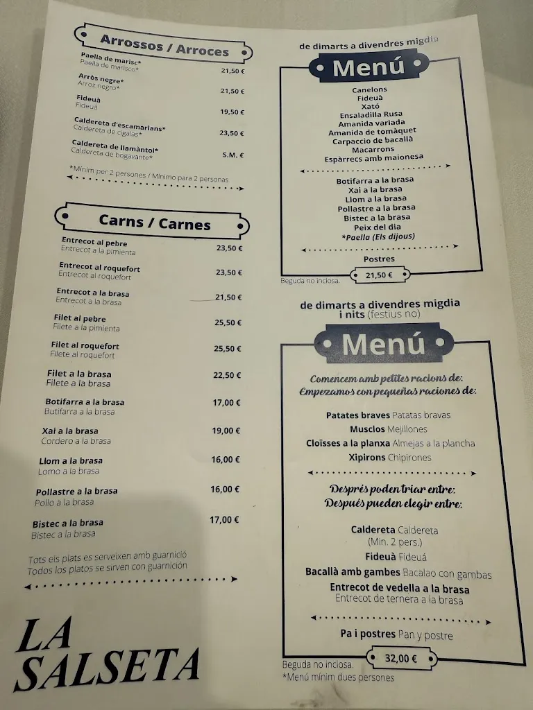 Menu_Marisqueria La Salseta_Cubelles_image_1