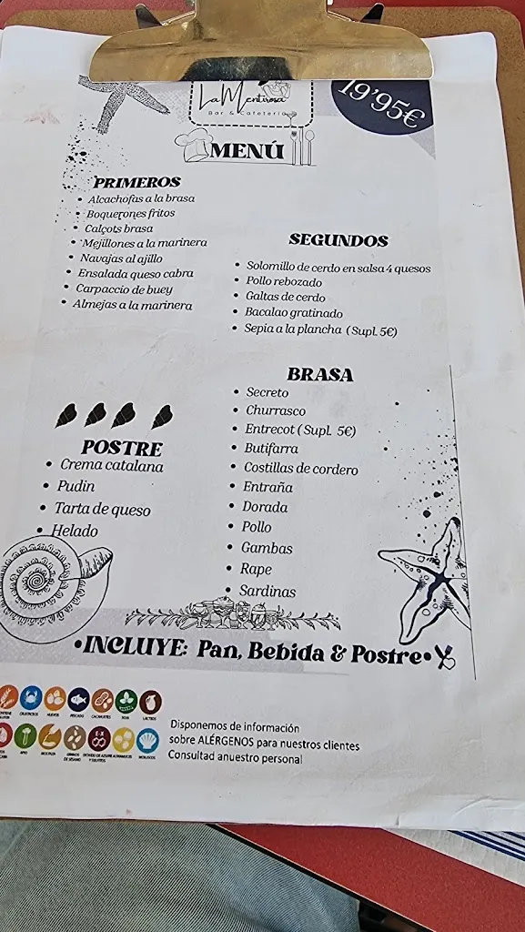 Menu_LA MENTIROSA BEACH CUBELLES_Cubelles_immagine_1