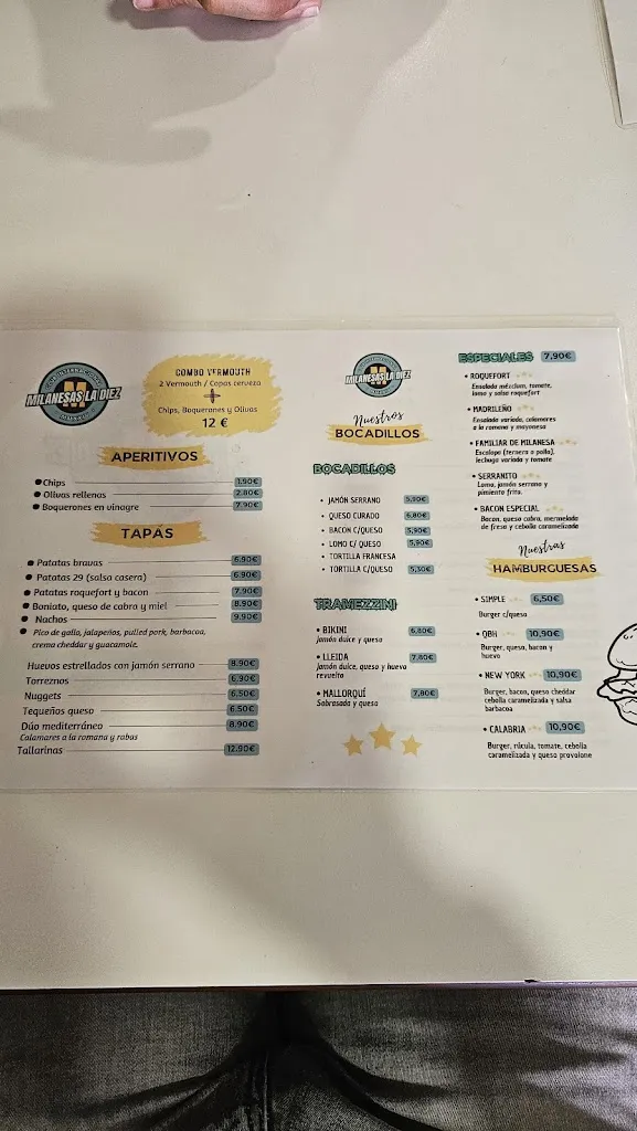 Menu_La 10 - Club Internacional Milanesa_Cubelles_image_1