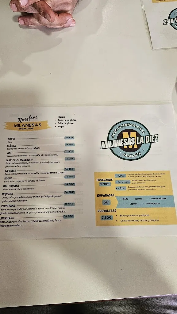 Menu_La 10 - Club Internacional Milanesa_Cubelles_image_2