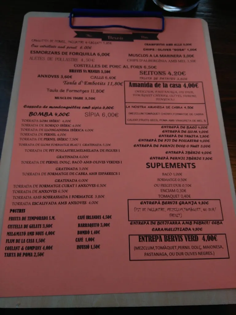 Menu_The Bervis Bar_Franqueses del Vallès Les_image_2