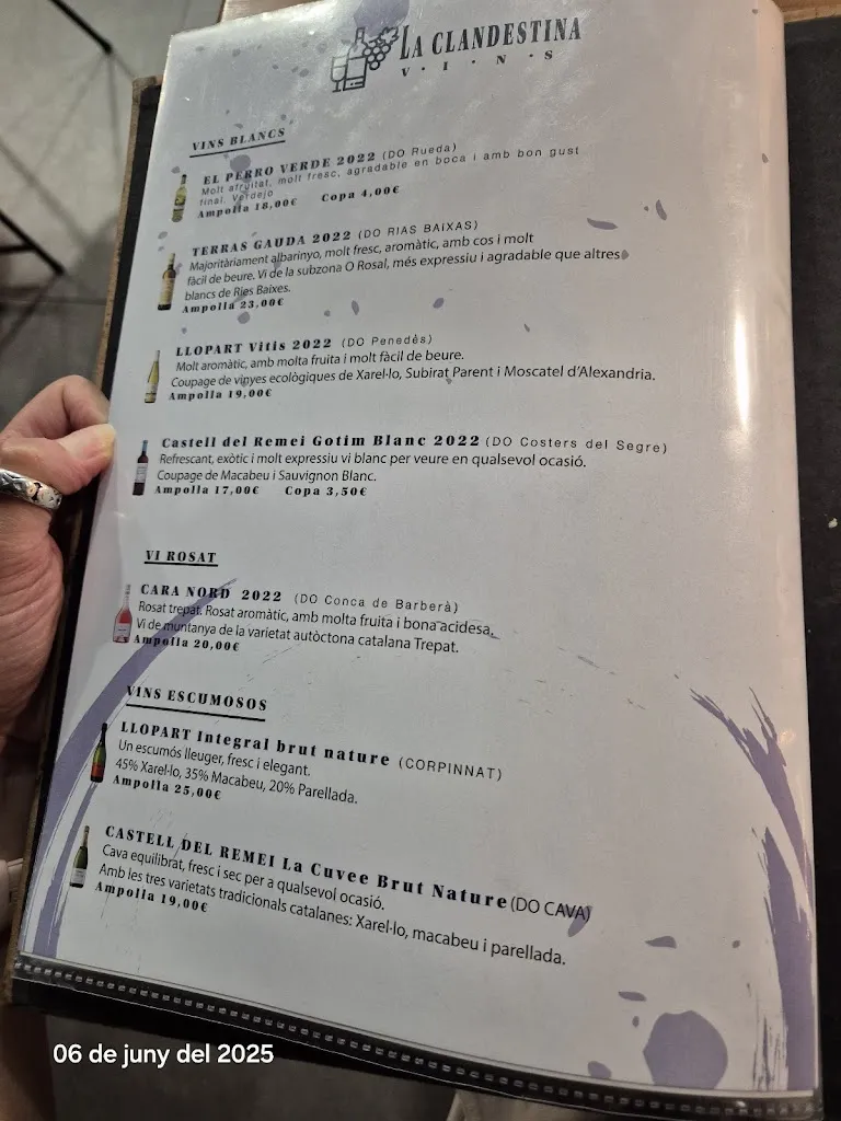 Menu_La Clandestina Restaurant_Franqueses del Vallès Les_immagine_4