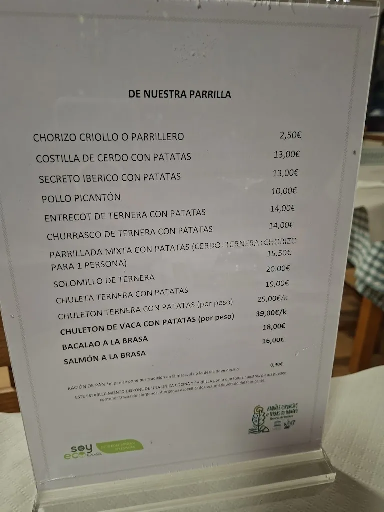 Menu_Hotel Parrillada Terra Nova_Oza dos Ríos_image_1