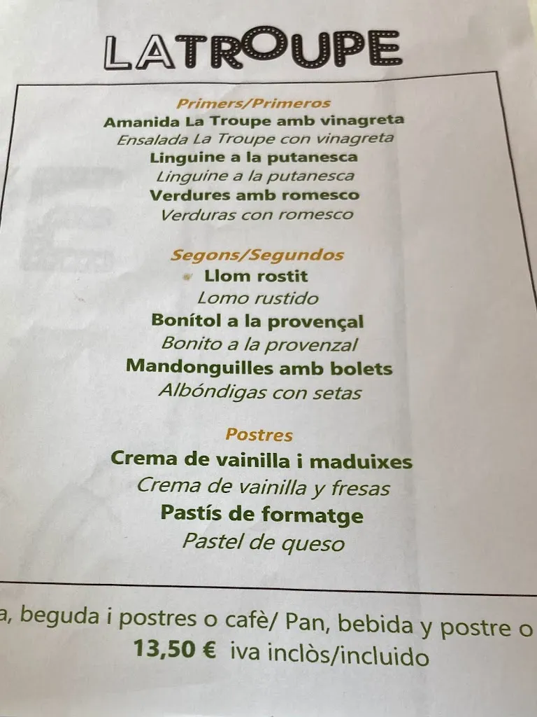 Menu_Latroupe Restaurant_Llagosta La_immagine_2