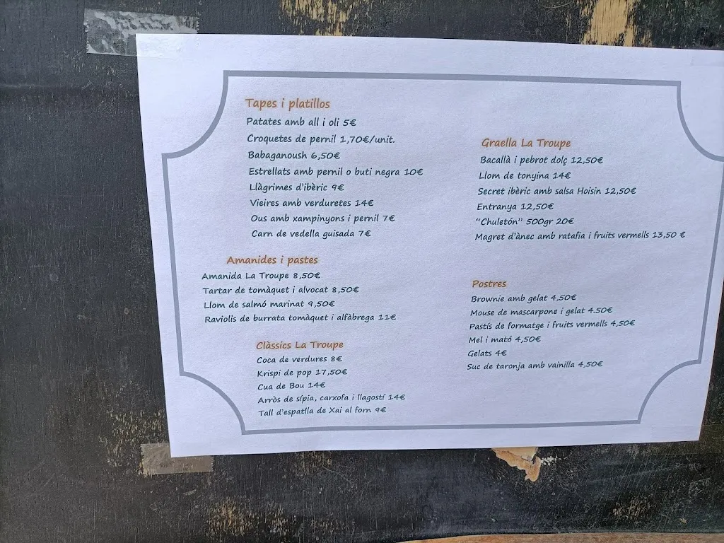 Menu_Latroupe Restaurant_Llagosta La_immagine_4