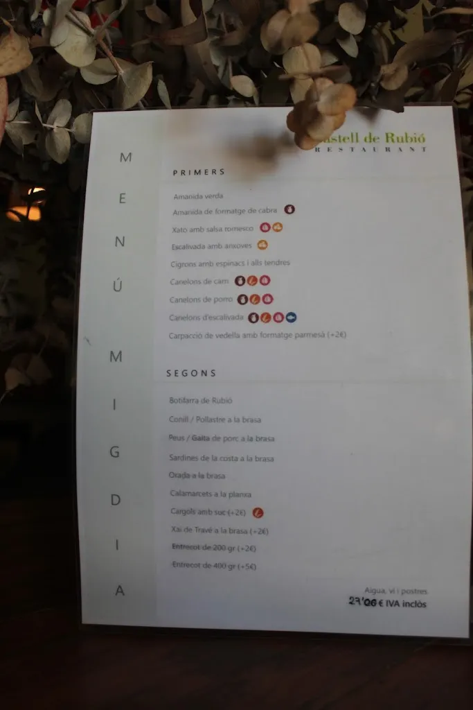 Menu_Restaurant El Castell de Rubió_Jorba_immagine_2