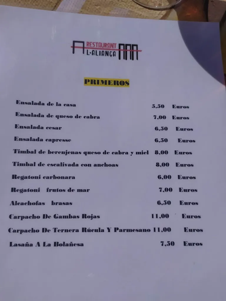 Menu_Bar restaurant L’ Aliança_Lliçà dAmunt_immagine_3