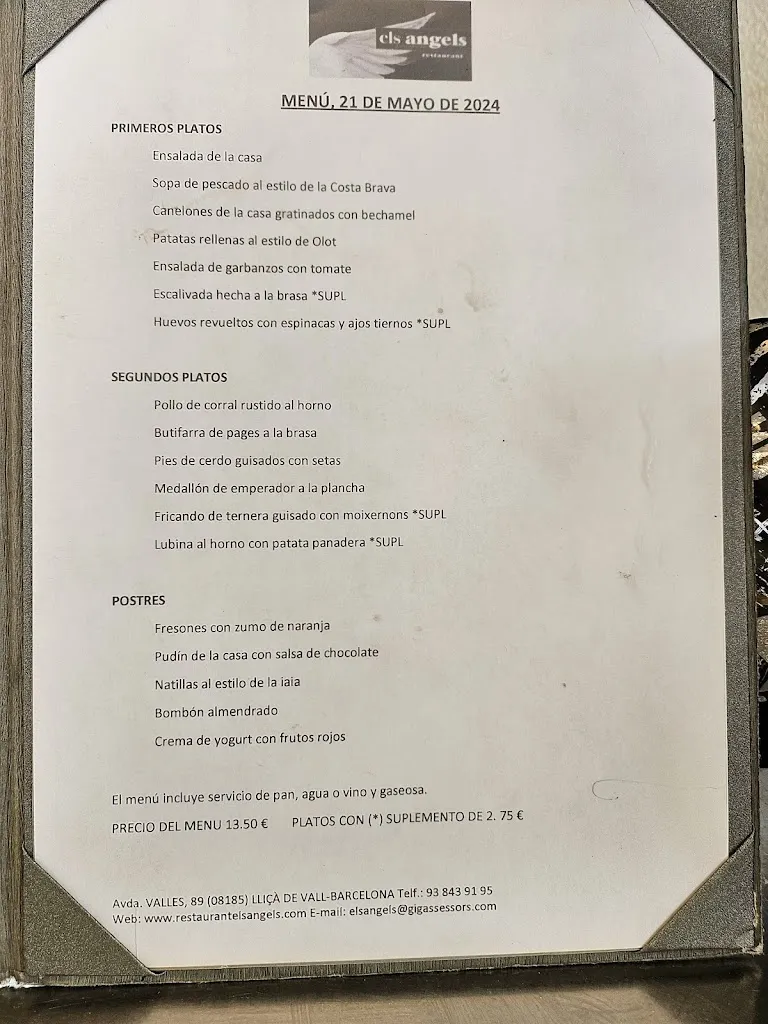 Menu_Bar Restaurant Els Àngels_Lliçà de Vall_image_1