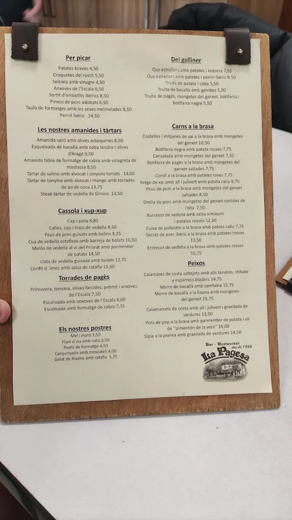 Menu_Restaurant La Pagesa_Lliçà de Vall_image_2
