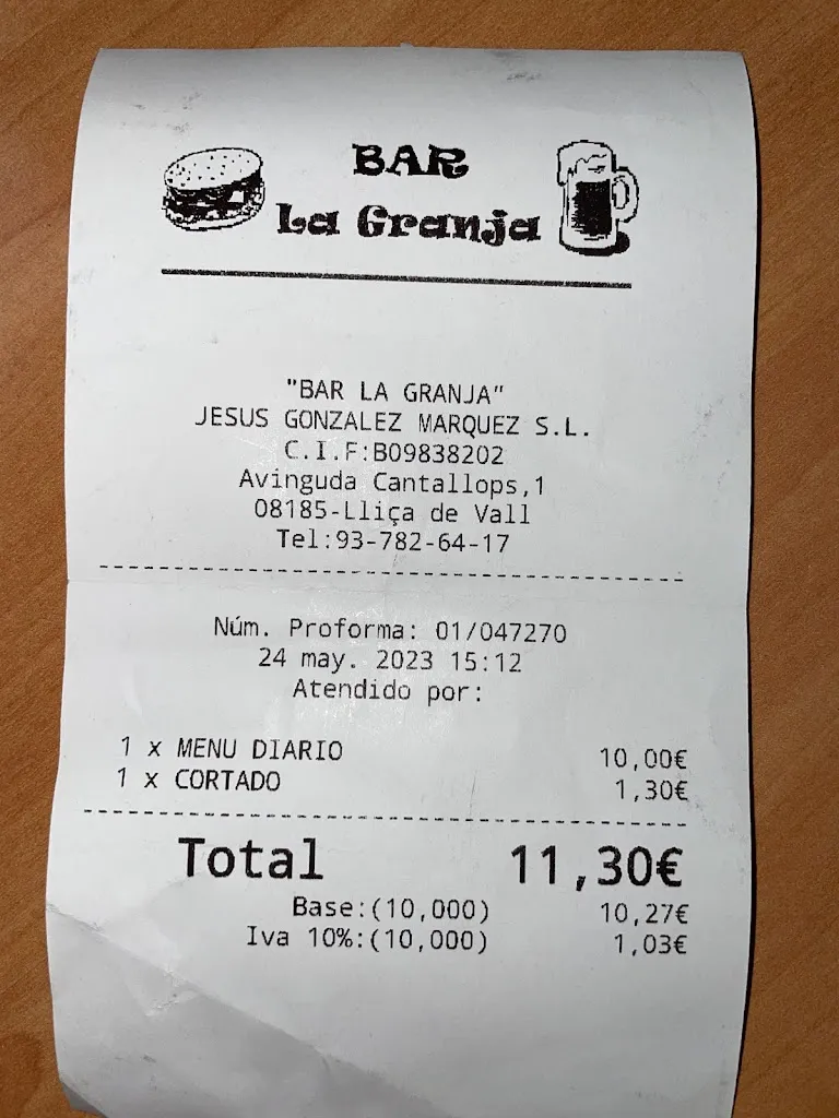 Javier B_Restaurant Bar la Granja_Lliçà de Vall_review