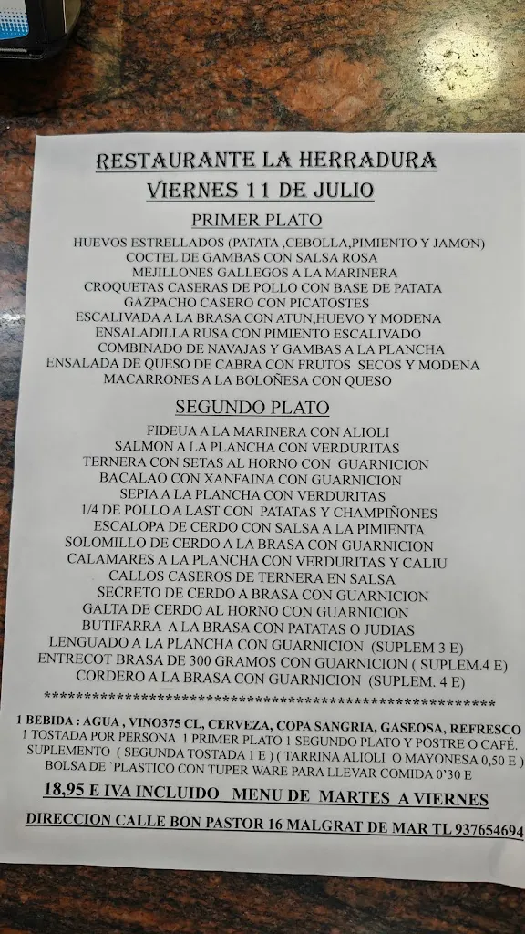Menu_Restaurant la Ferradura_Malgrat de Mar_image_4