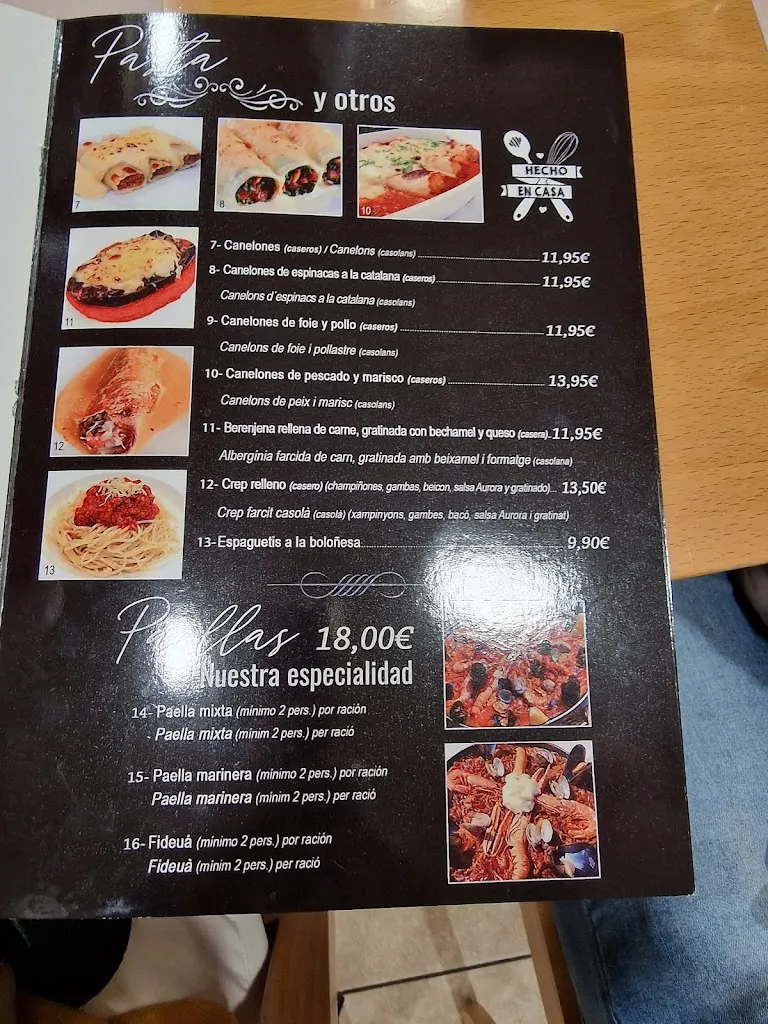 Menü_Bar Restaurant Antonio_Malgrat de Mar_Bild_2