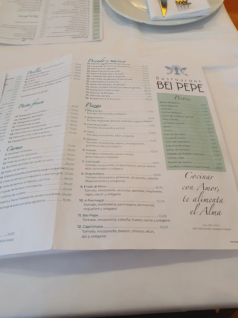 Menu_Restaurant Bei Pepe_Malgrat de Mar_image_2