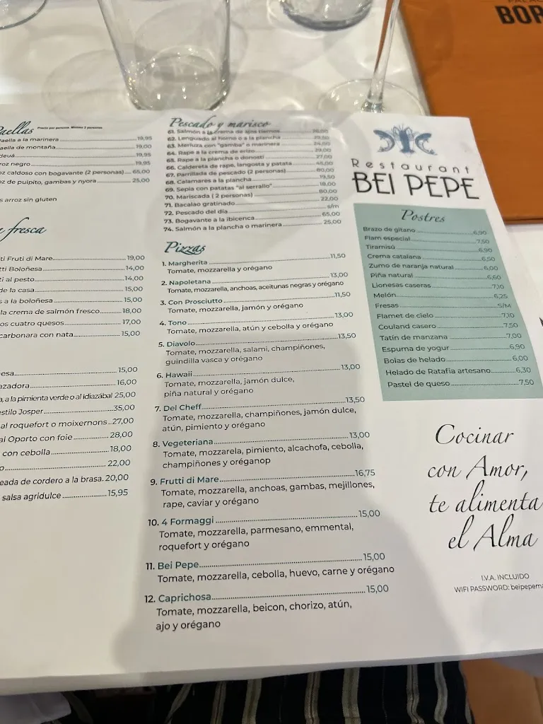 Menu_Restaurant Bei Pepe_Malgrat de Mar_image_3