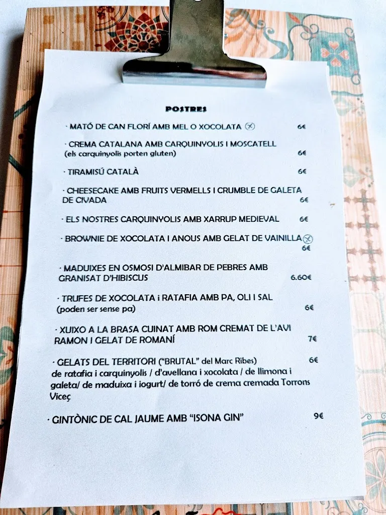 Menu_Restaurant Cal Jaume_Marganell_image_1