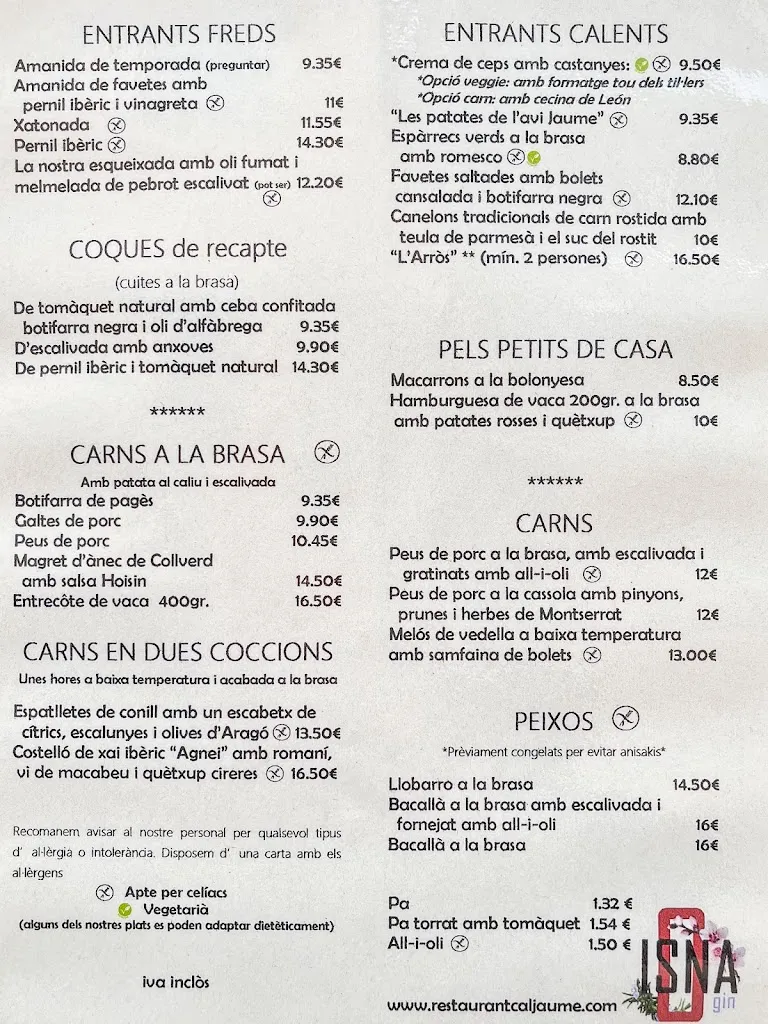 Menu_Restaurant Cal Jaume_Marganell_image_3