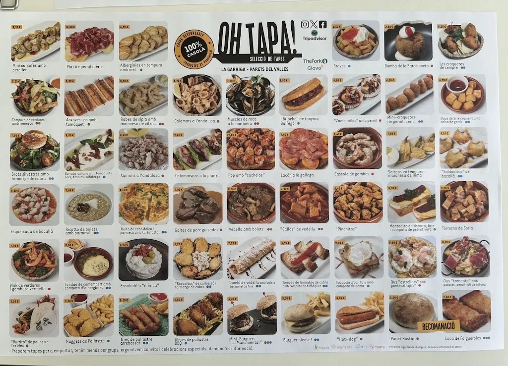 Menu_Oh Tapa!_Garriga La_image_4