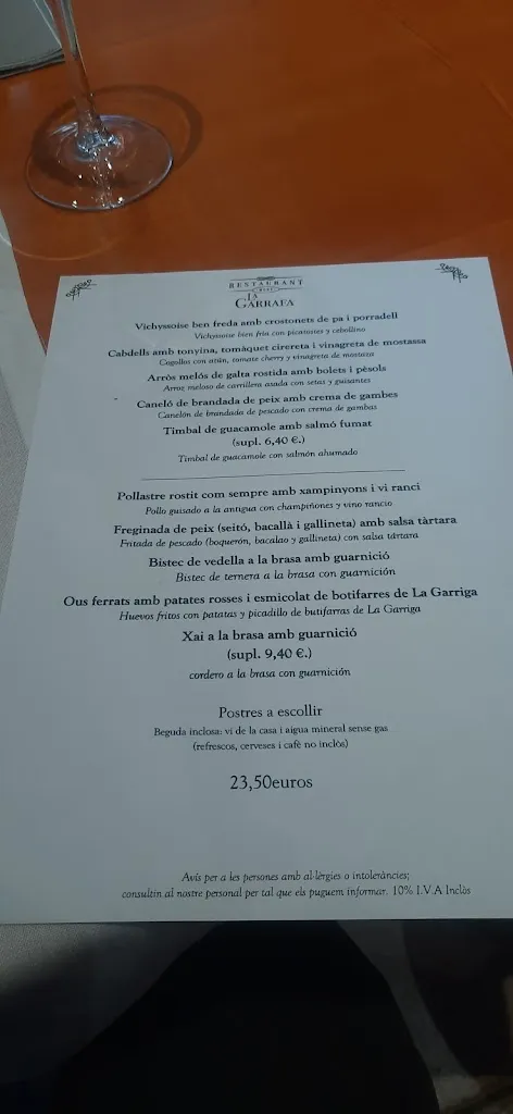 Menu_Restaurant La Garrafa_Garriga La_image_2