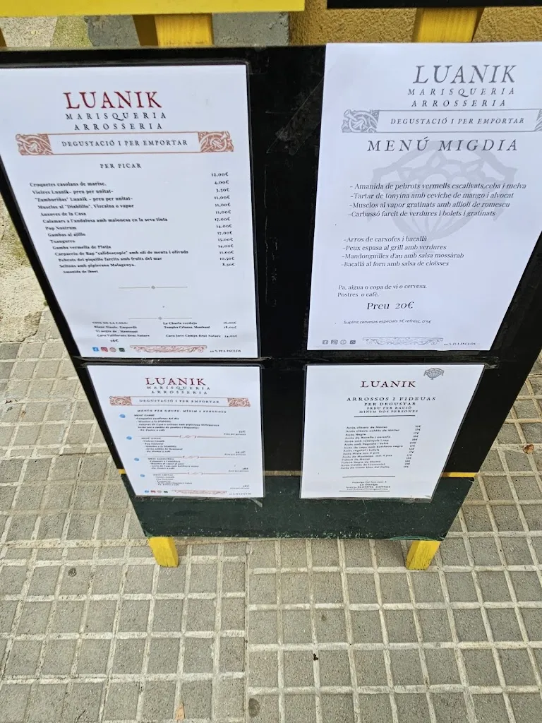 Menu_Luanik, Marisqueria i Arrosseria_Garriga La_image_1