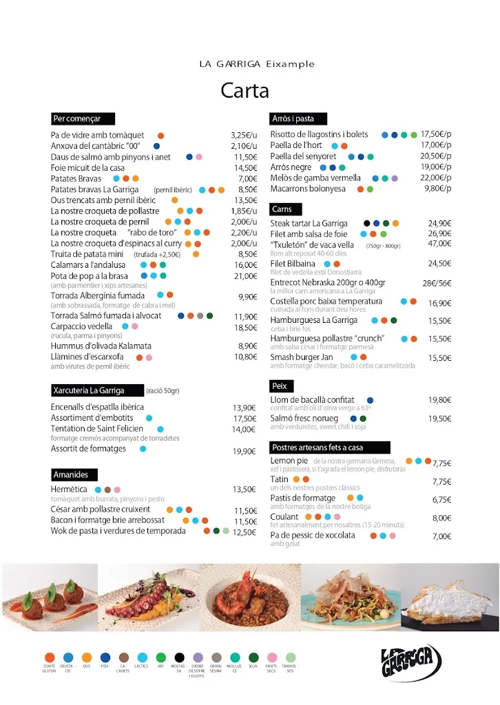 Menu_La Garriga Eixample restaurant_Garriga La_image_2