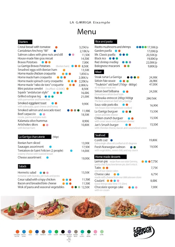 Menu_La Garriga Eixample restaurant_Garriga La_image_4
