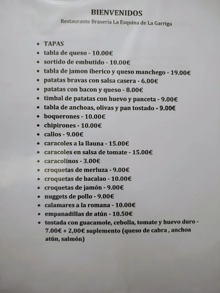 Menu_Restaurant Braseria La Esquina de la Garriga_Garriga La_image_2