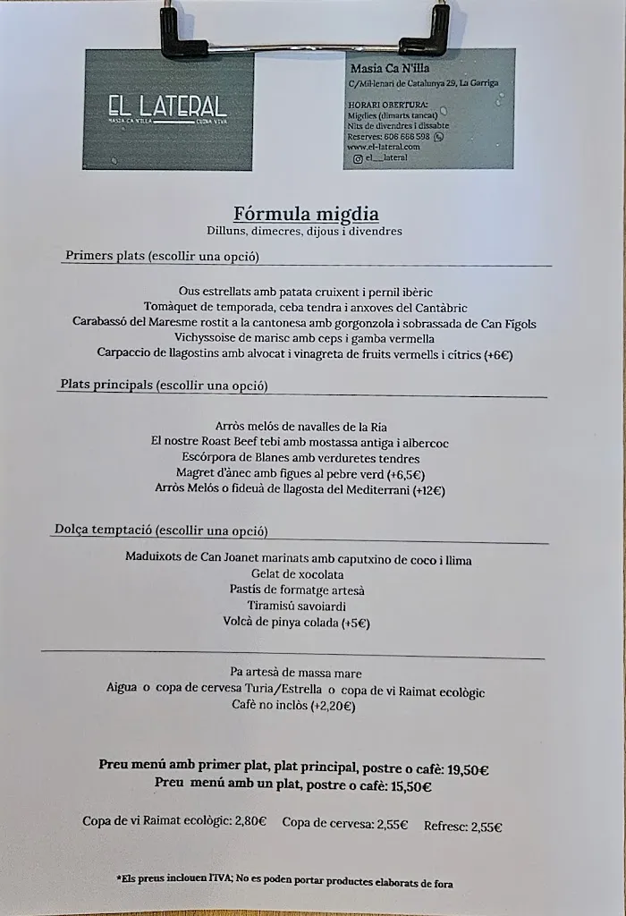 Menu_Restaurant EL LATERAL La Garriga_Garriga La_image_2