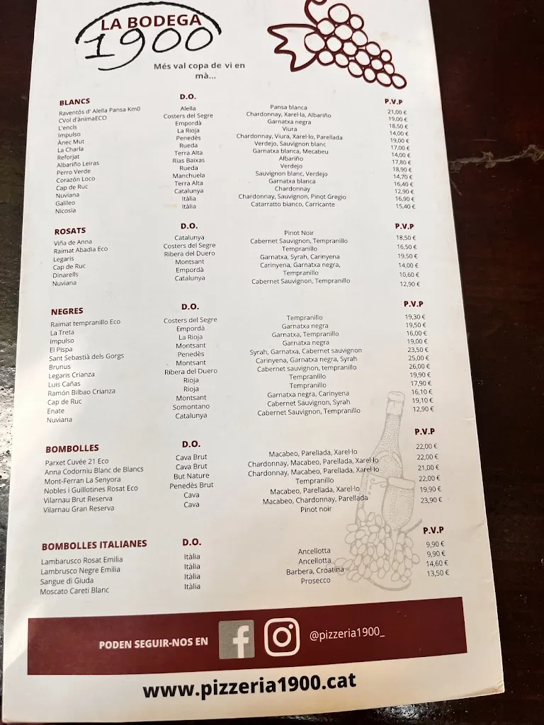 Menu_Pizzeria 1900 La Garriga_Garriga La_image_1