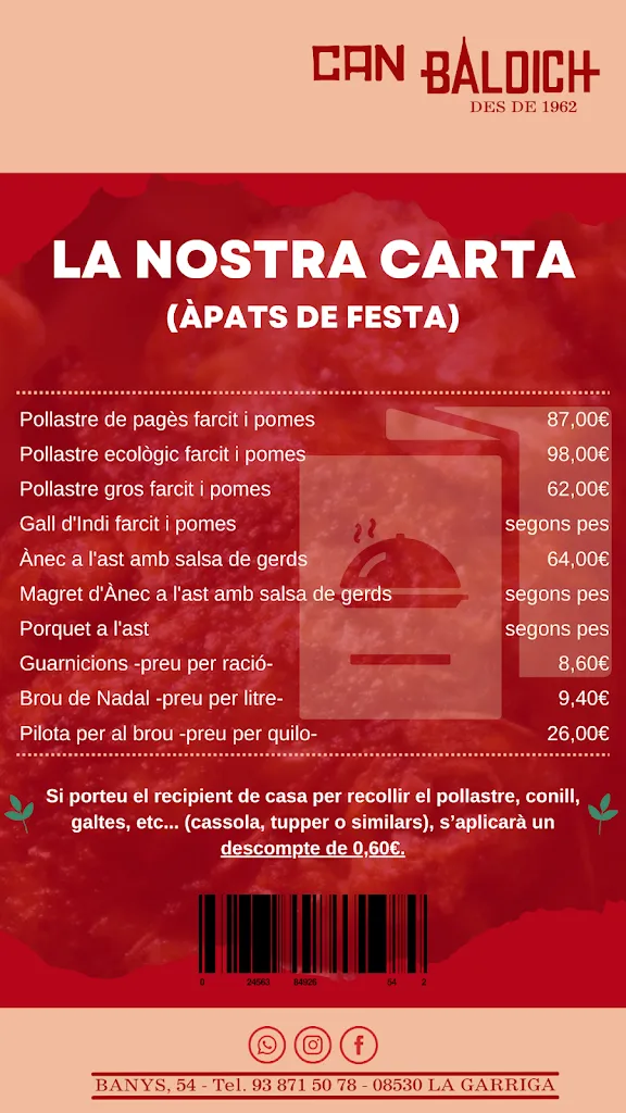 Menu_Can Baldich | Pollastres a l'Ast & Canelons_Garriga La_immagine_1