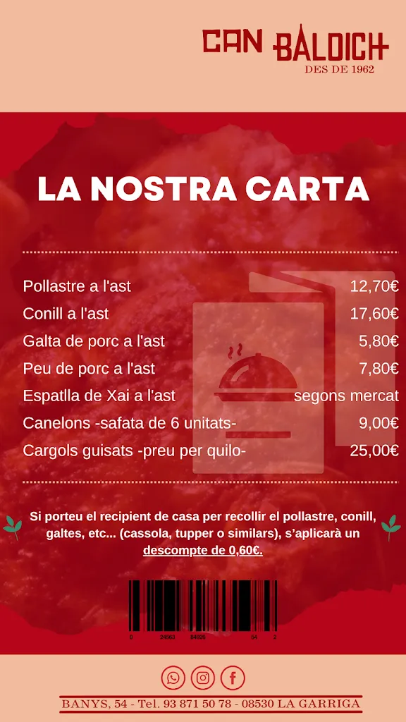 Menu_Can Baldich | Pollastres a l'Ast & Canelons_Garriga La_immagine_2