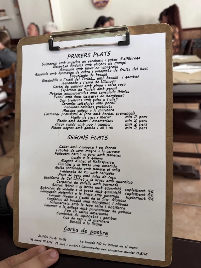 Menu_Restaurant Cal Taribó_Igualada_immagine_1