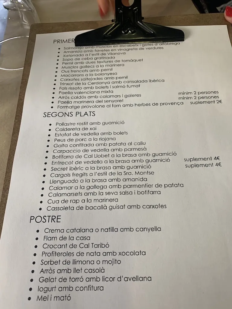 Menu_Restaurant Cal Taribó_Igualada_immagine_2