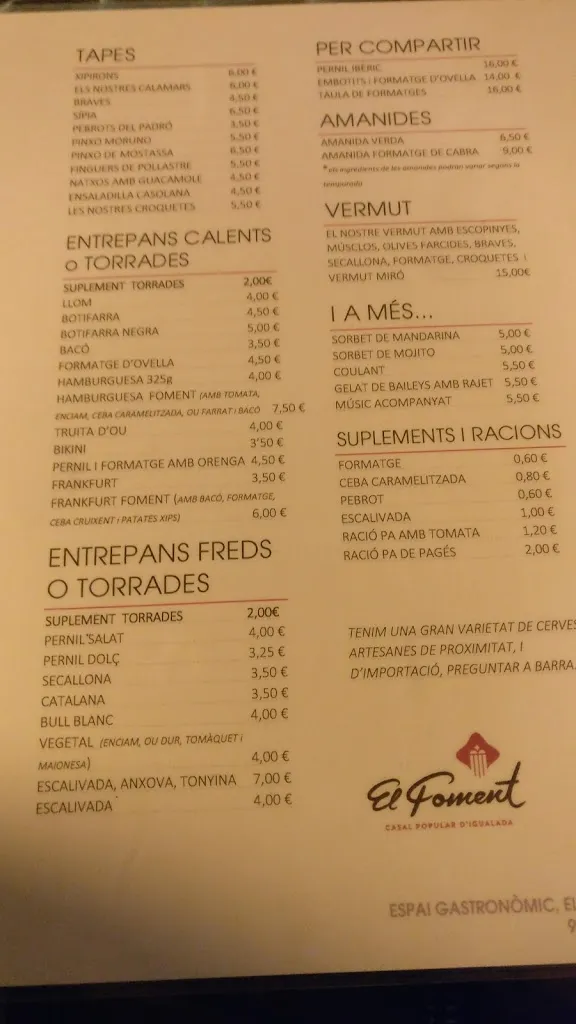 Menu_Casal Popular d'Igualada, el Foment_Igualada_immagine_2