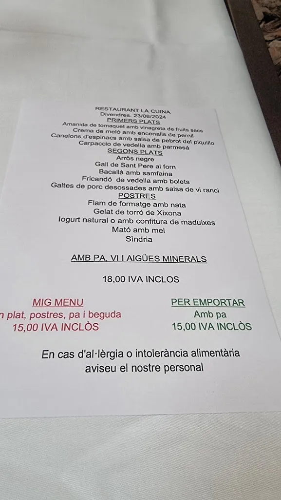 Menu_Restaurant La Cuina_Manresa_image_1