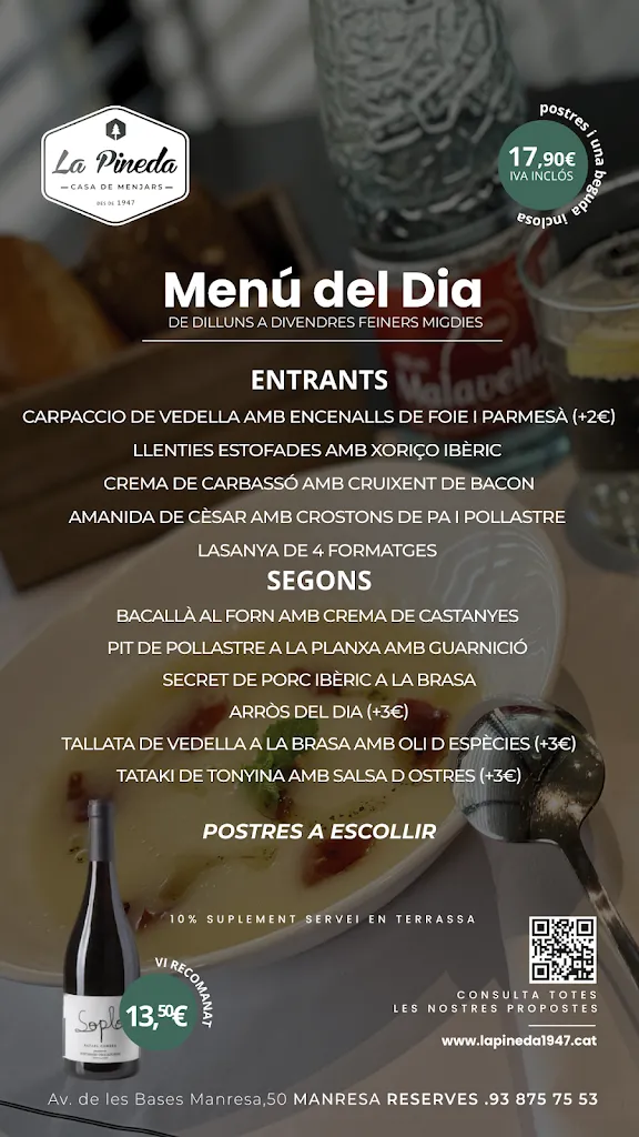Menü_Restaurant La Pineda_Manresa_Bild_1
