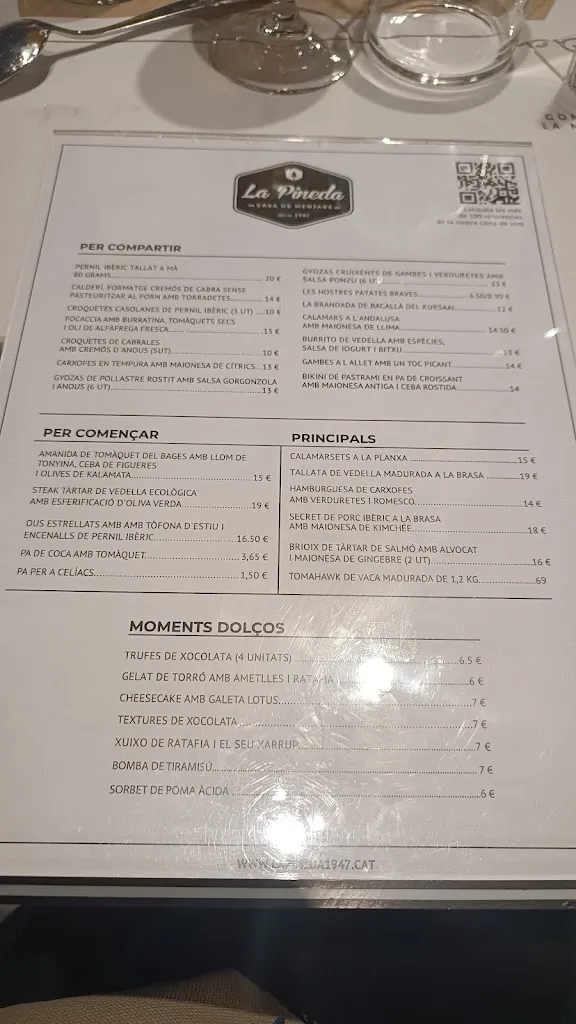 Menü_Restaurant La Pineda_Manresa_Bild_2