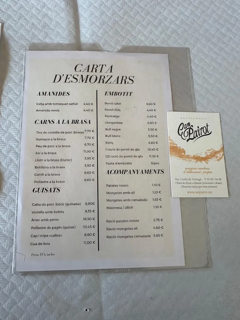 Menu_Restaurant Can Pairot_Masies de Voltregà Les_image_2