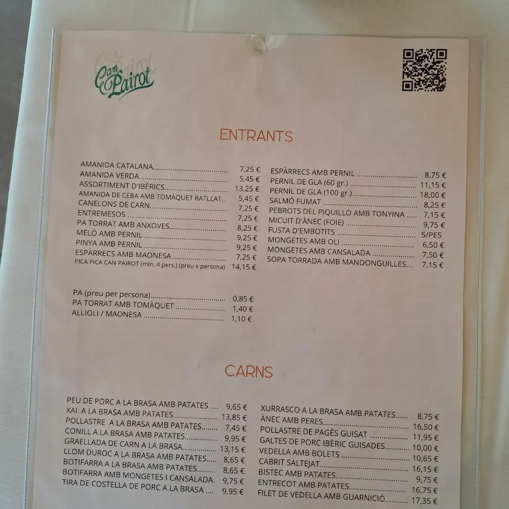Menu_Restaurant Can Pairot_Masies de Voltregà Les_image_4