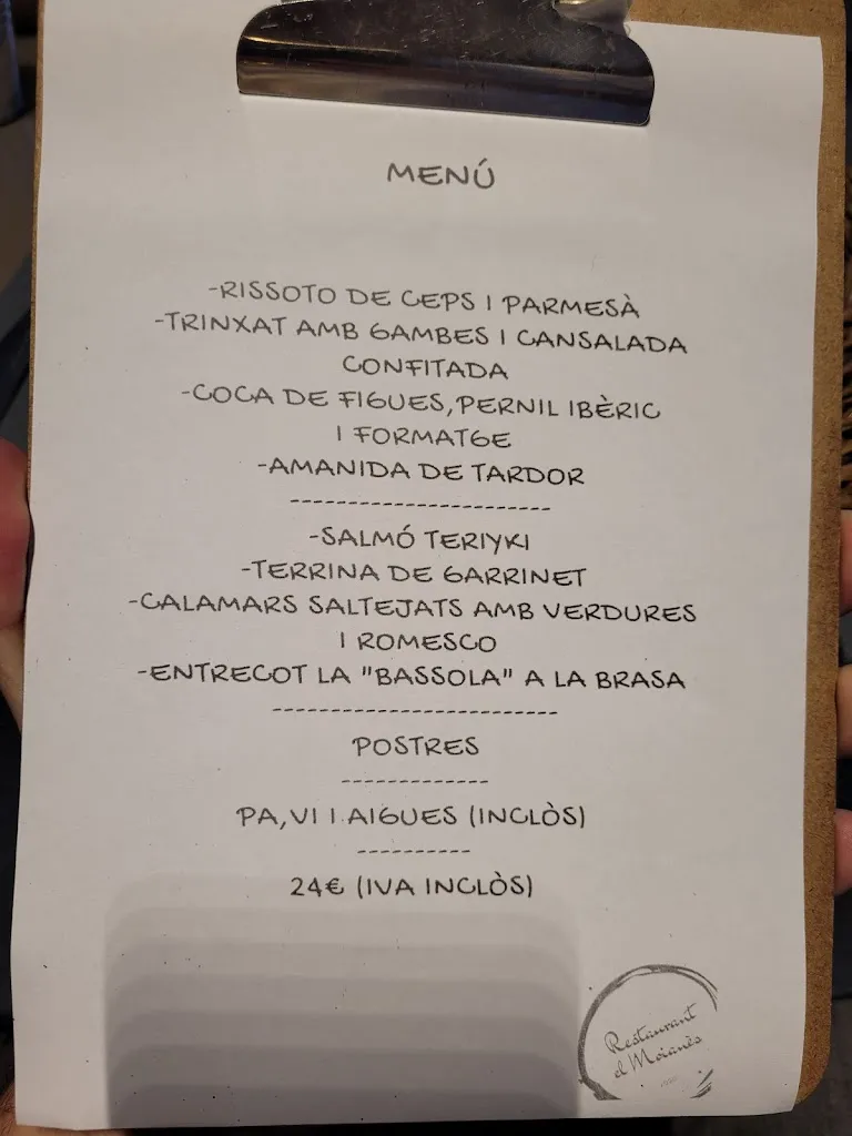Menu_Cafeteria Restaurant Moianès_Moià_image_2