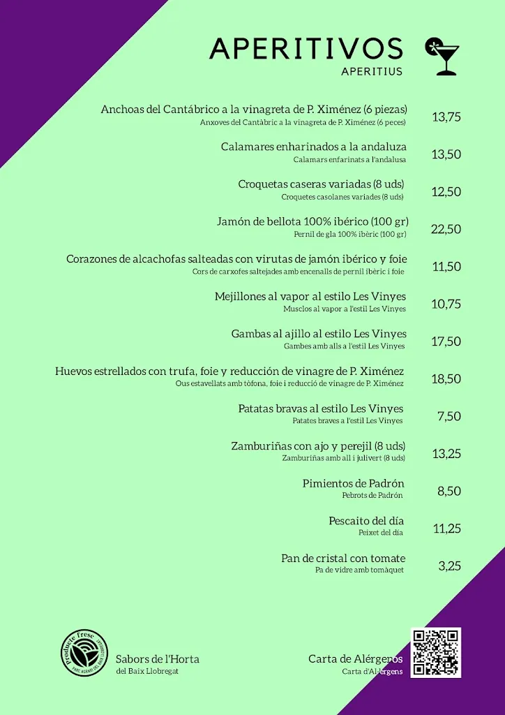 Menu_Restaurant Les Vinyes_Martorell_image_1