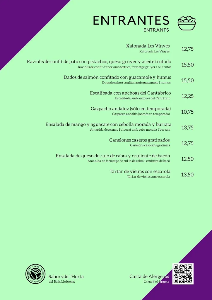 Menu_Restaurant Les Vinyes_Martorell_image_4