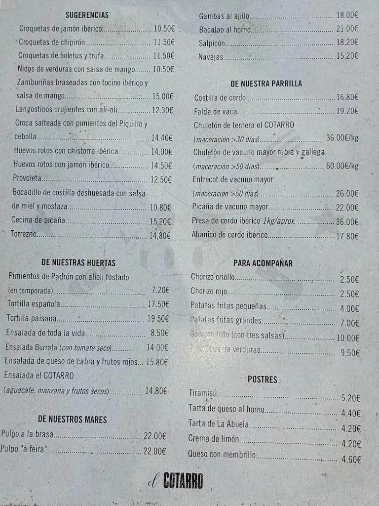 Menu_El Cotarro Restaurant_Oleiros_image_1