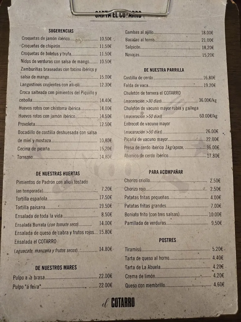 Menu_El Cotarro Restaurant_Oleiros_image_3