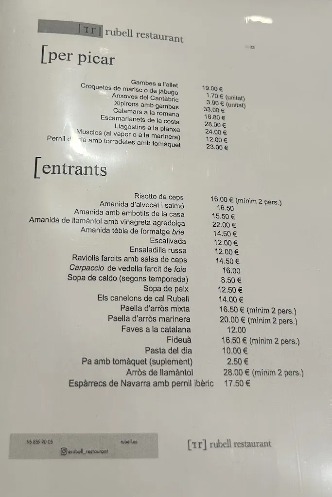 Menu_Restaurant Rubell_Monistrol de Calders_image_1