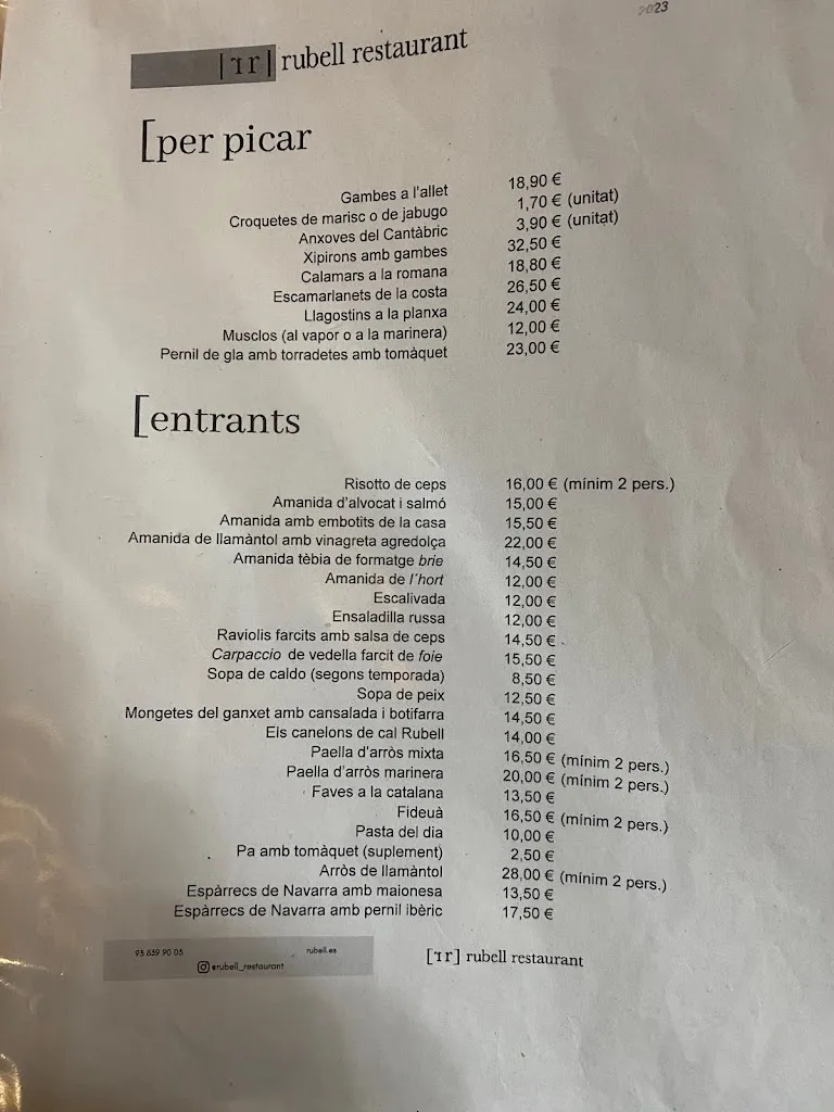 Menu_Restaurant Rubell_Monistrol de Calders_image_3