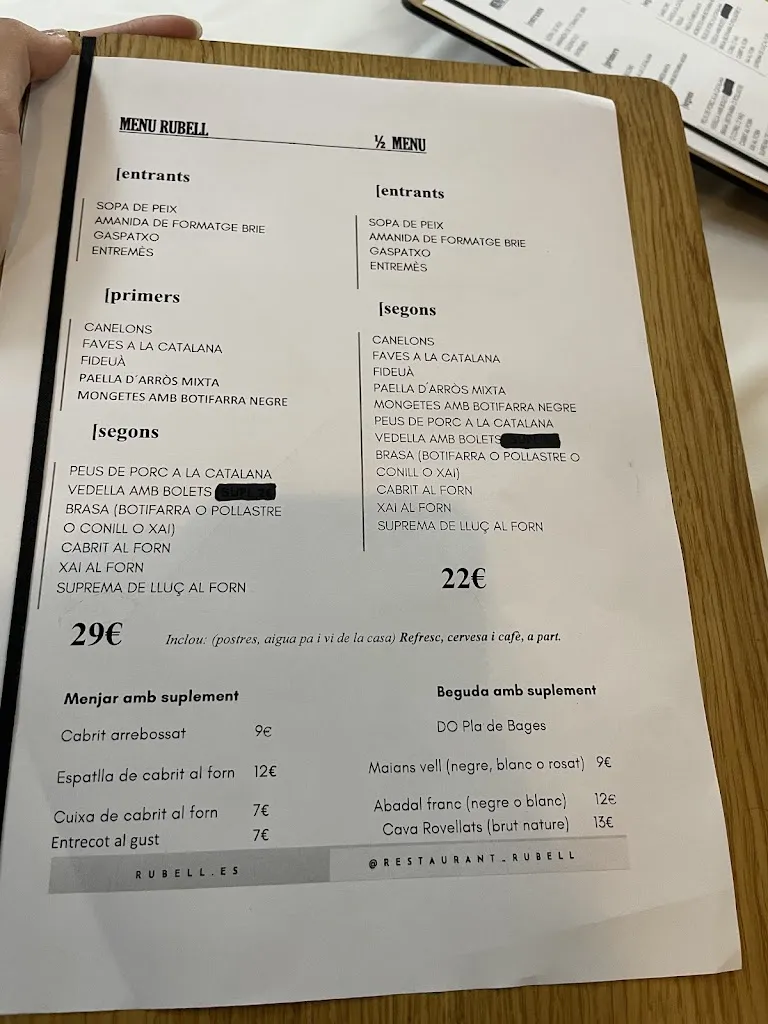 Menu_Restaurant Rubell_Monistrol de Calders_image_4