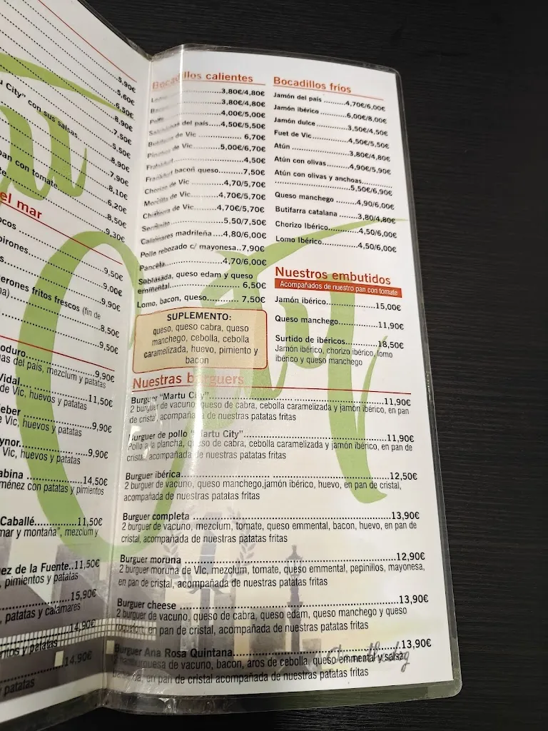 Menu_Bar Restaurant Martu City_Martorelles_image_1