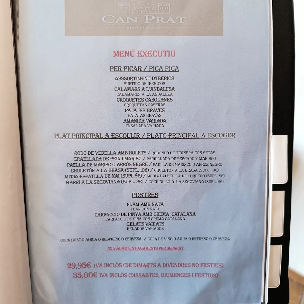 Menu_Restaurant Can Prat_Martorelles_immagine_1