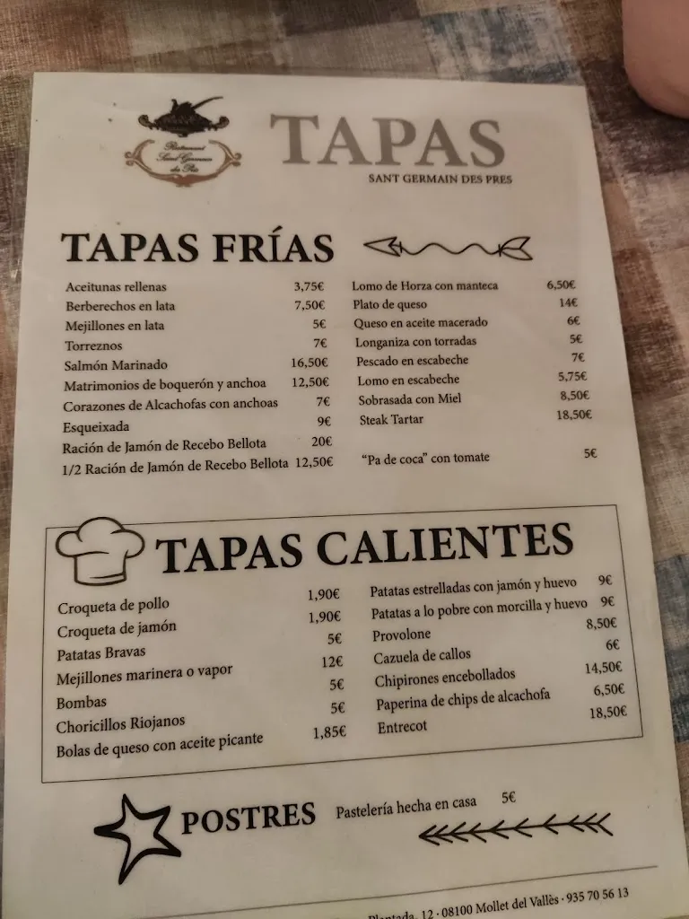 Menu_Saint Germain Des Près_Martorelles_immagine_2